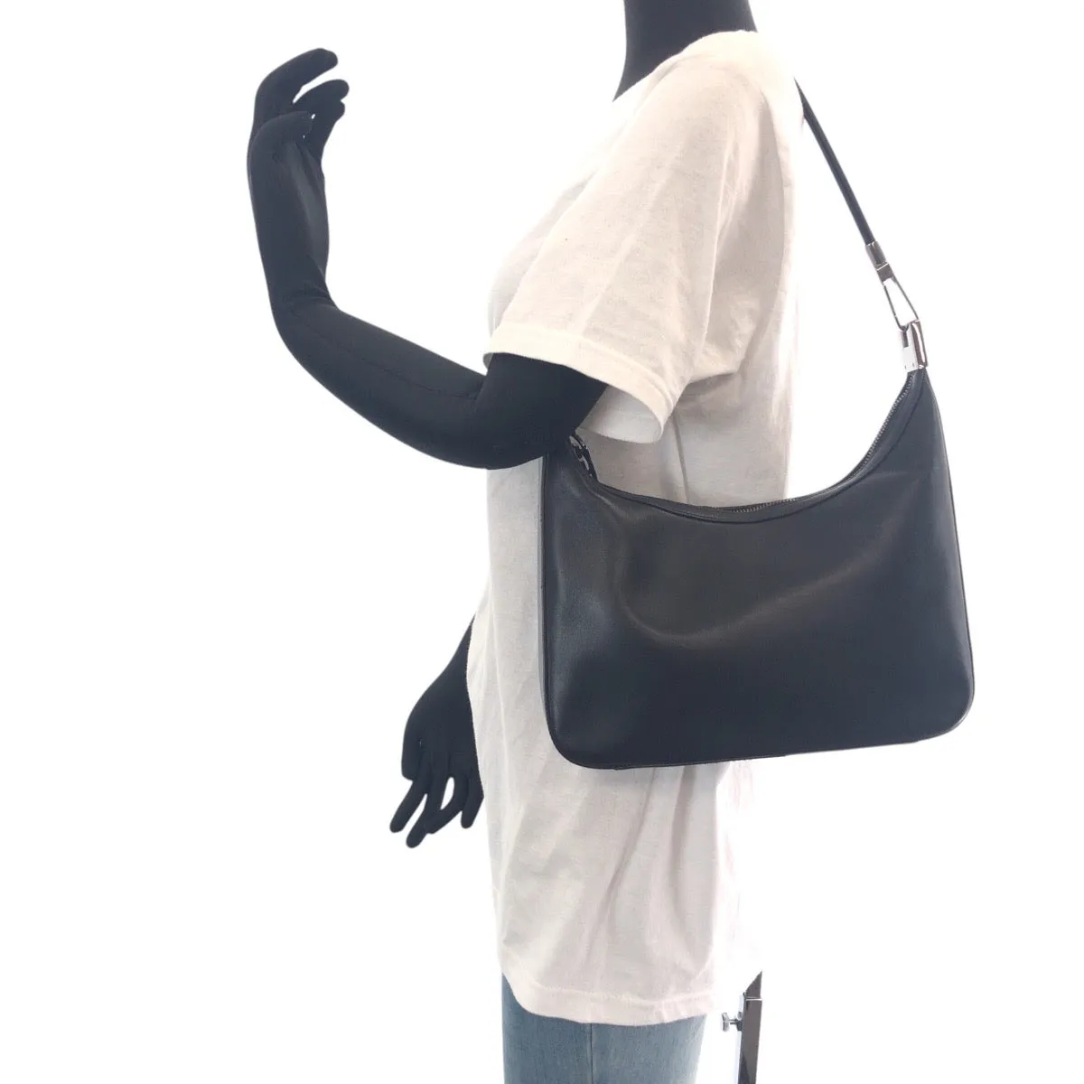 GUCCI Shoulder Bag 001 3812 leather Black SilverMetal Women Used