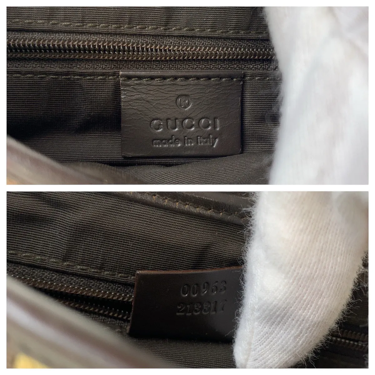 GUCCI Shoulder Bag 00963 GG canvas, leather Brown Silver Metal Shelly Line Jackie Women Used