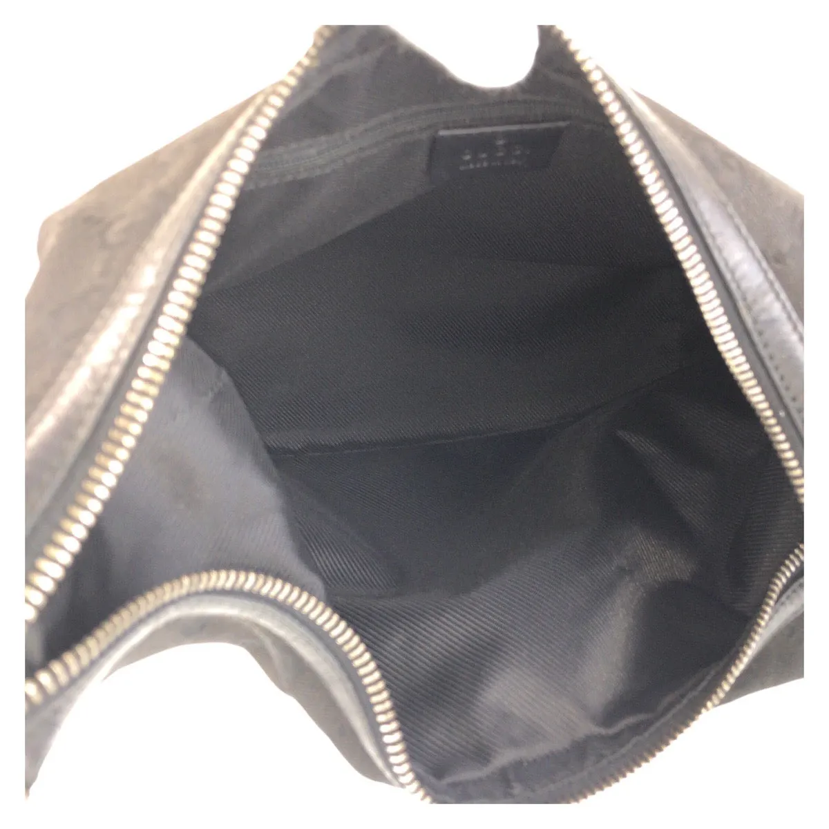 GUCCI Shoulder Bag 01234 GG canvas, leather Black black Women Used