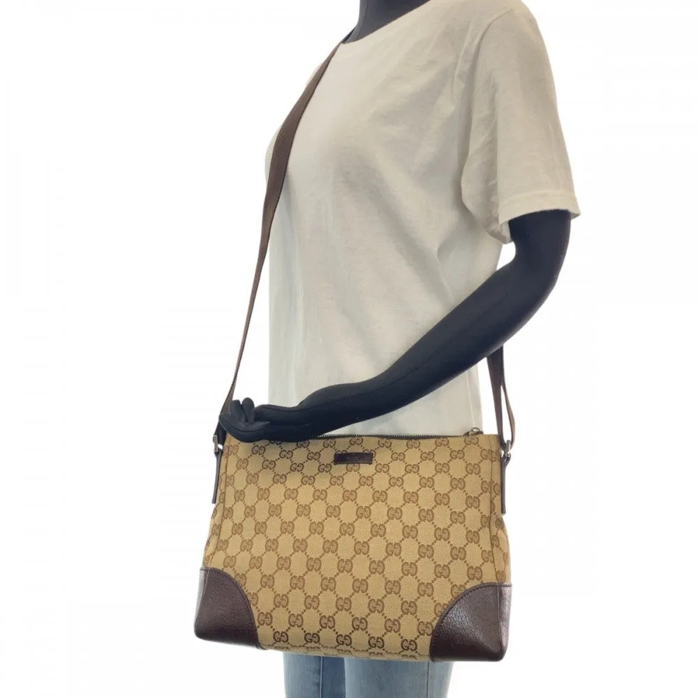 GUCCI Shoulder Bag 114273 GG canvas, leather Beige brown Crossbody Shoulder Bag Women Used