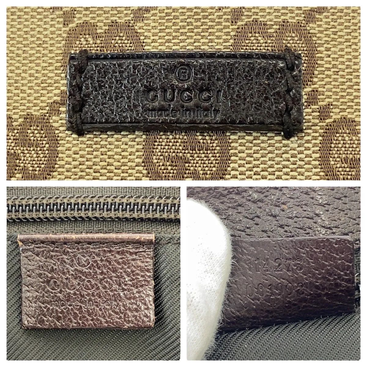GUCCI Shoulder Bag 114273 GG canvas, leather Beige brown Crossbody Shoulder Bag Women Used