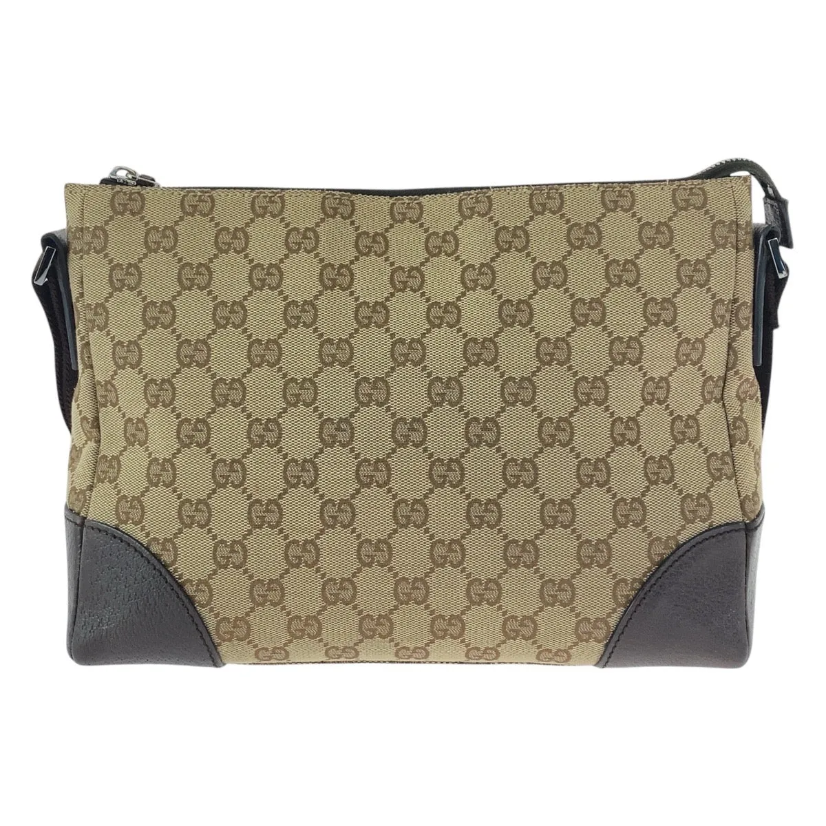 GUCCI Shoulder Bag 114273 GG canvas, leather Beige brown Crossbody Shoulder Bag Women Used