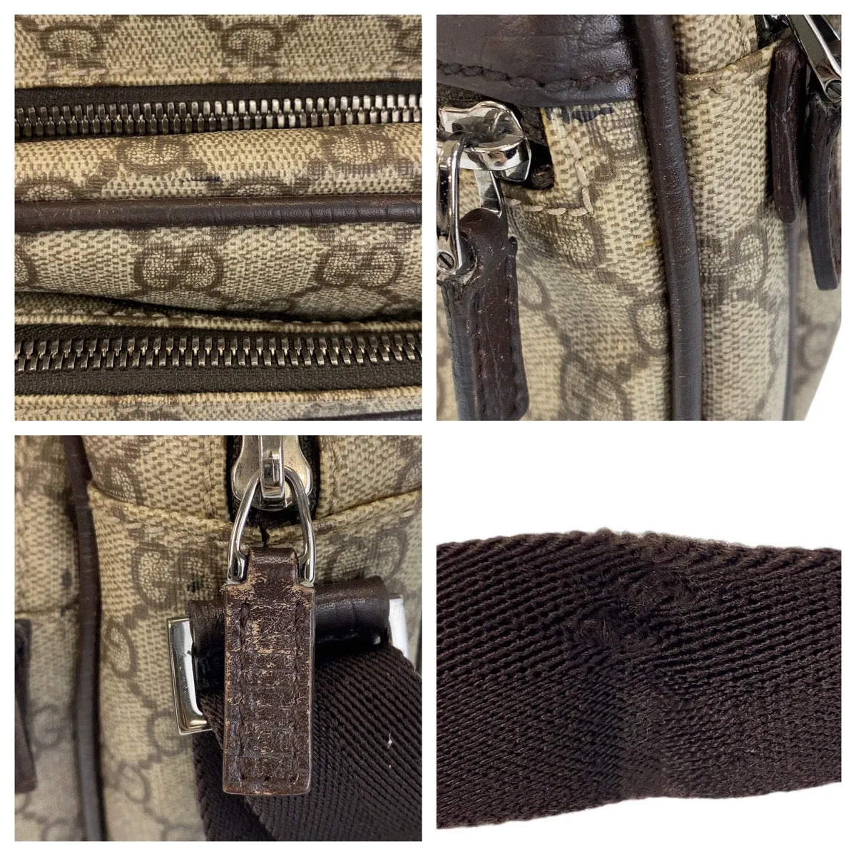 GUCCI Shoulder Bag 114531 GG Supreme canvas, leather Brown Silver Metal Crossbody Shoulder Bag Pochette Women Used