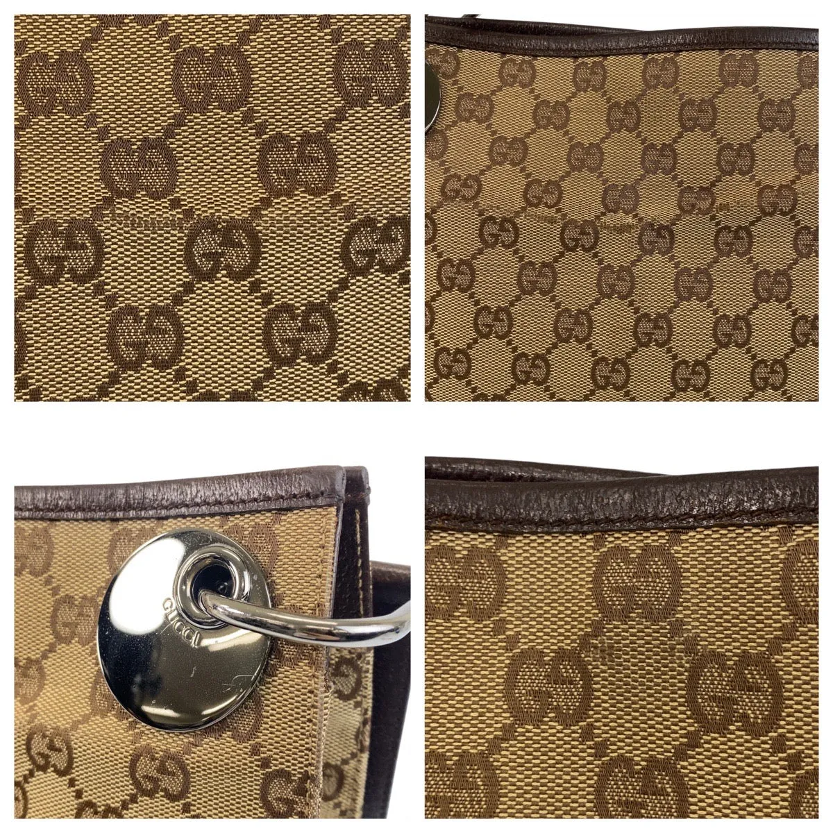 GUCCI Shoulder Bag 120841 GG canvas beige