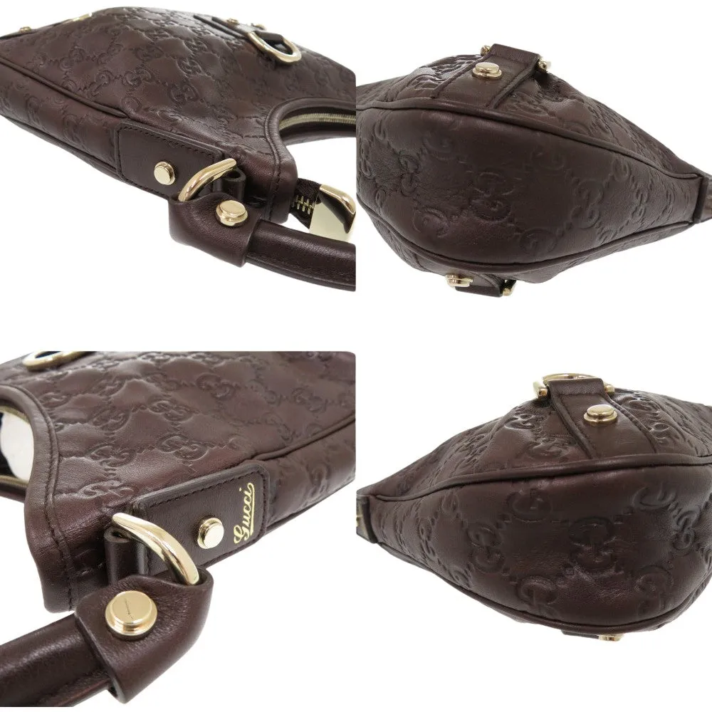GUCCI Shoulder Bag 130738 Calfskin Brown Guccissima Abby One Shoulder Bag Dark Brown Women Used