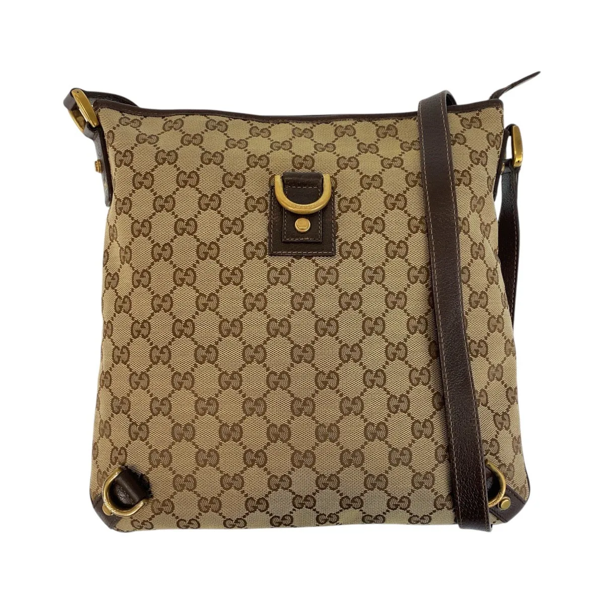 GUCCI Shoulder Bag 131326 GG canvas, leather Beige Brown Gold Metal Shoulder Bag Messenger bag Abbey Women Used