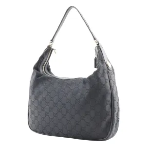 GUCCI Shoulder Bag 153010 GG canvas black one belt