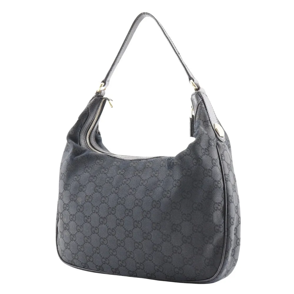 GUCCI Shoulder Bag 153010 GG canvas black one belt