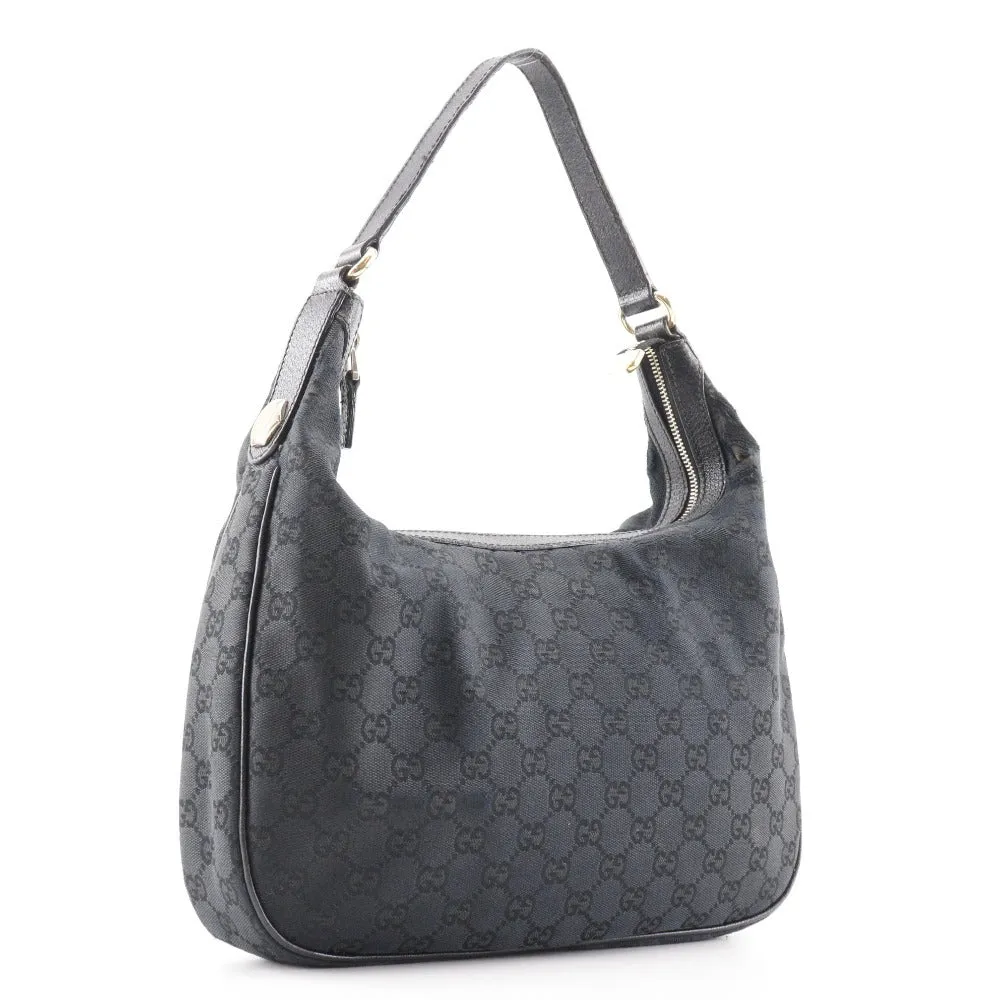 GUCCI Shoulder Bag 153010 GG canvas black one belt