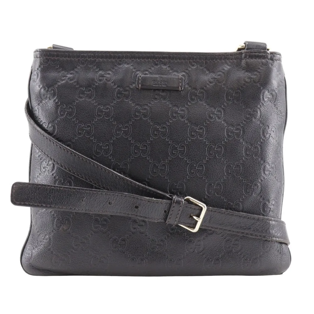 GUCCI Shoulder Bag 201538 Sima leather Brown GG