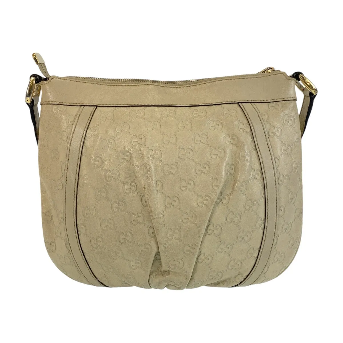 GUCCI Shoulder Bag 203257 leather Ivory White Gold Metal Crossbody Shoulder Bag Messenger Bag Abby Guccissima Women Used