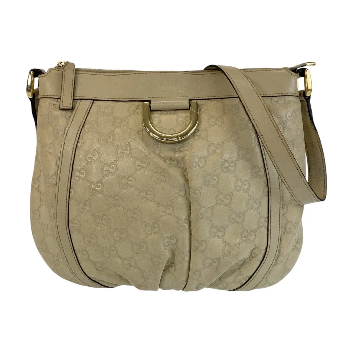 GUCCI Shoulder Bag 203257 leather Ivory White Gold Metal Crossbody Shoulder Bag Messenger Bag Abby Guccissima Women Used