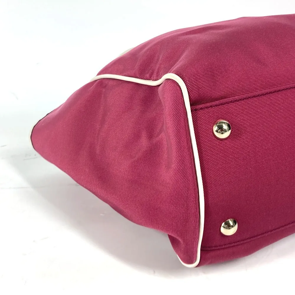 GUCCI Shoulder Bag 264216 Leather/nylon jacquard pink GG charm logo Women Used