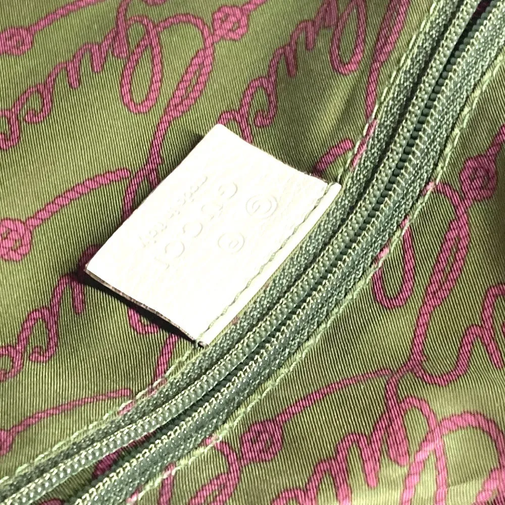 GUCCI Shoulder Bag 264216 Leather/nylon jacquard pink GG charm logo Women Used
