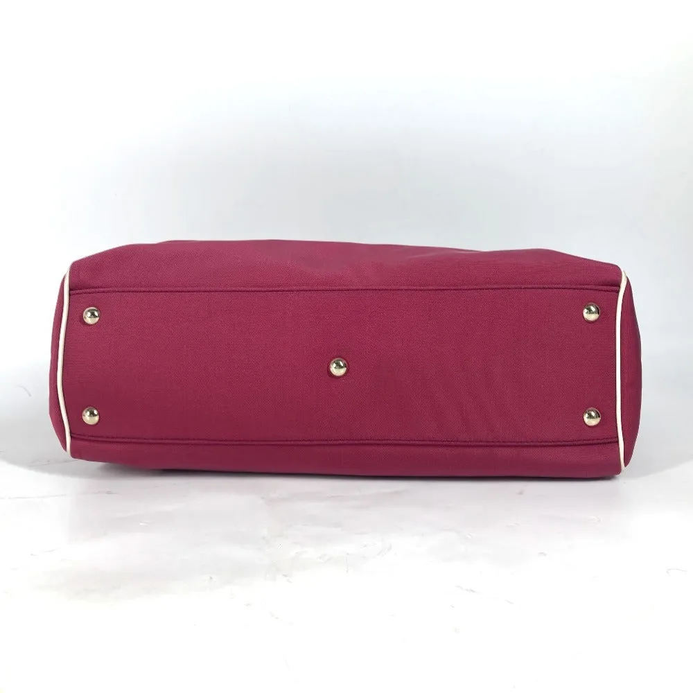 GUCCI Shoulder Bag 264216 Leather/nylon jacquard pink GG charm logo Women Used