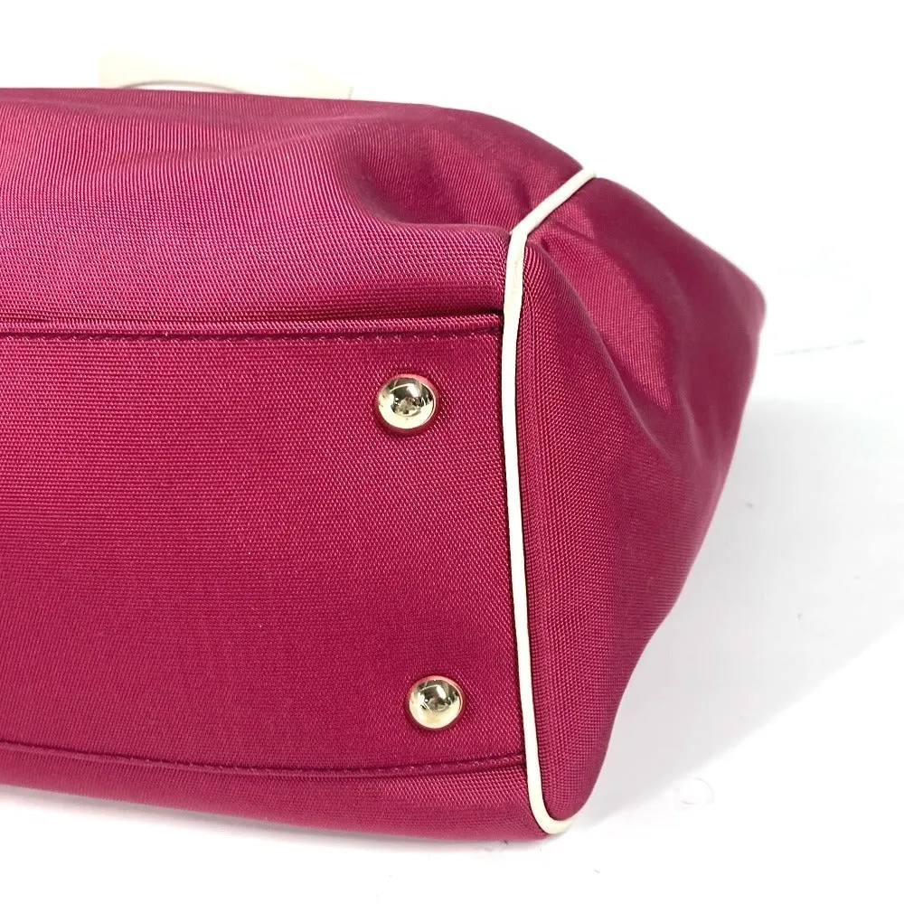 GUCCI Shoulder Bag 264216 Leather/nylon jacquard pink GG charm logo Women Used