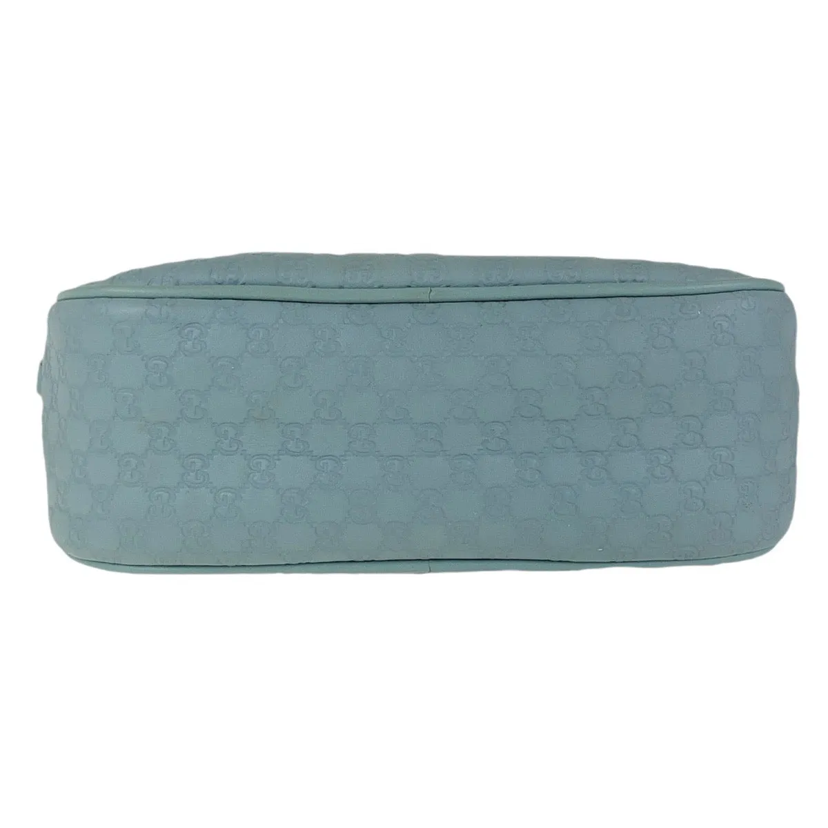GUCCI Shoulder Bag 309538 leather Blue GoldMetal Crossbody Shoulder Bag Pochette Micro Guccissima Bamboo Women Used