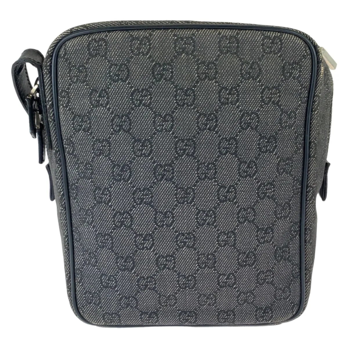 GUCCI Shoulder Bag 3136 GG canvas Grey Black SilverMetal Crossbody Shoulder Bag Pochette Women Used