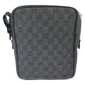 GUCCI Shoulder Bag 3136 GG canvas Grey Black SilverMetal Crossbody Shoulder Bag Pochette Women Used