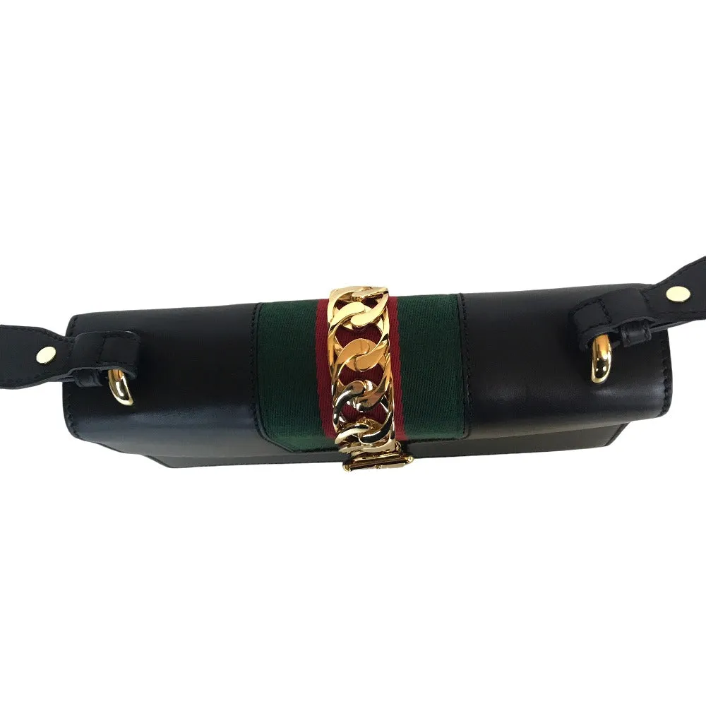 GUCCI Shoulder Bag 421882 leather black Silvi Small