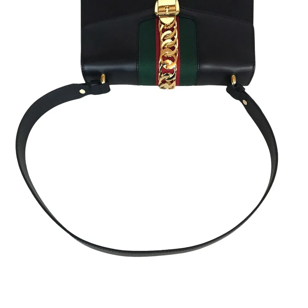 GUCCI Shoulder Bag 421882 leather black Silvi Small