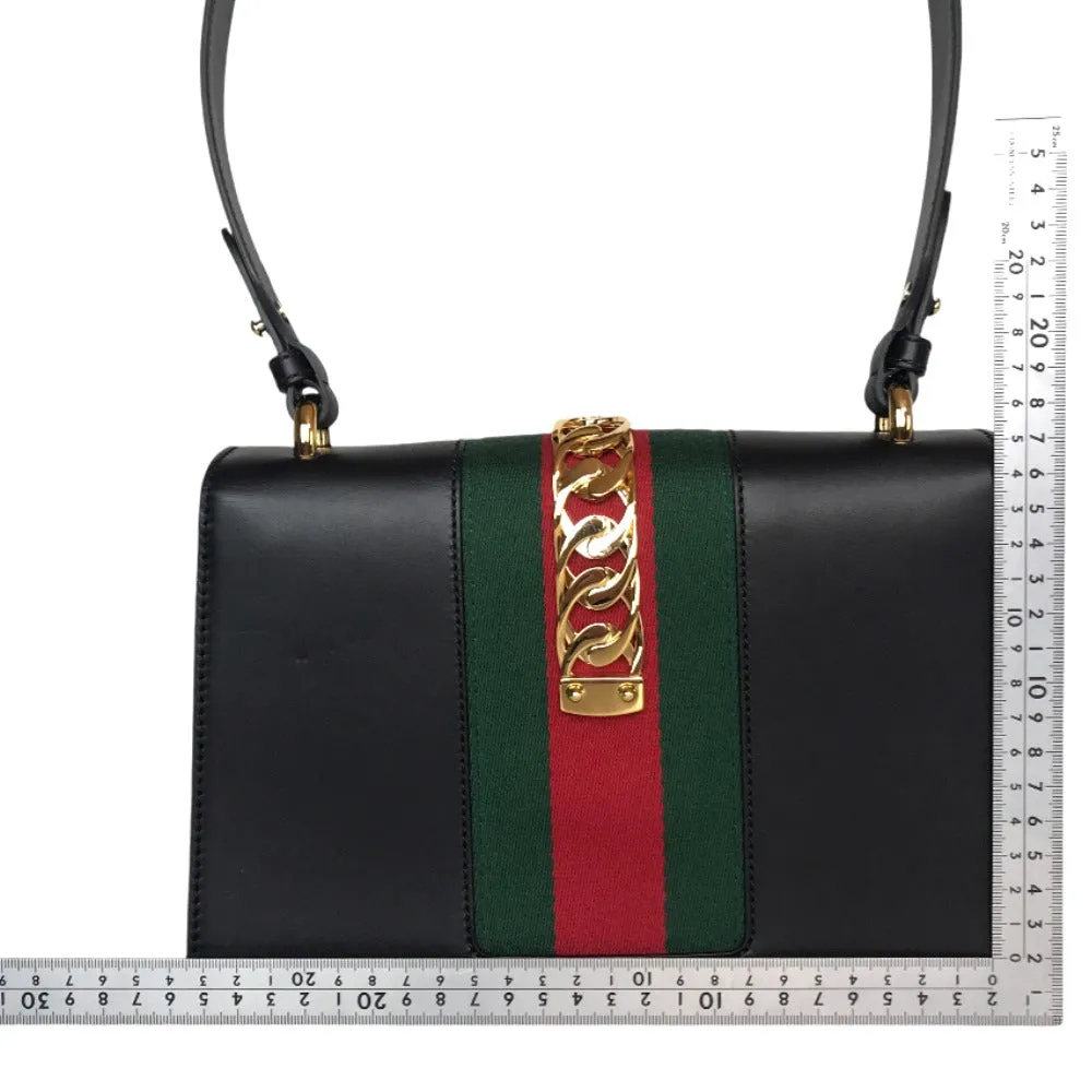 GUCCI Shoulder Bag 421882 leather black Silvi Small