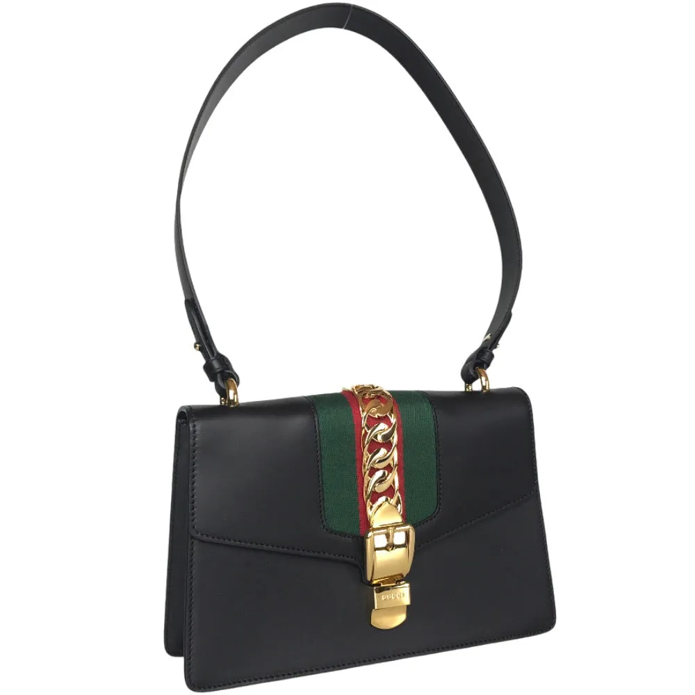 GUCCI Shoulder Bag 421882 leather black Silvi Small