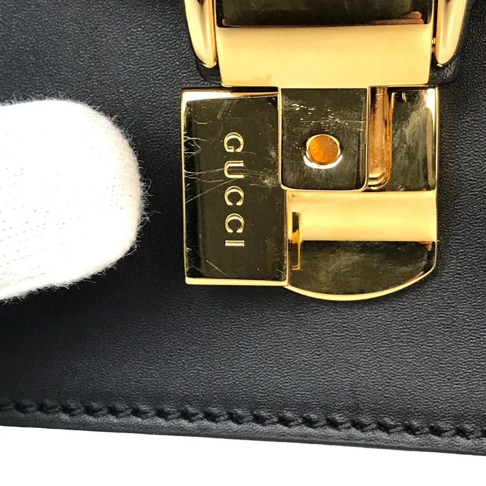 GUCCI Shoulder Bag 421882 leather black Silvi Small