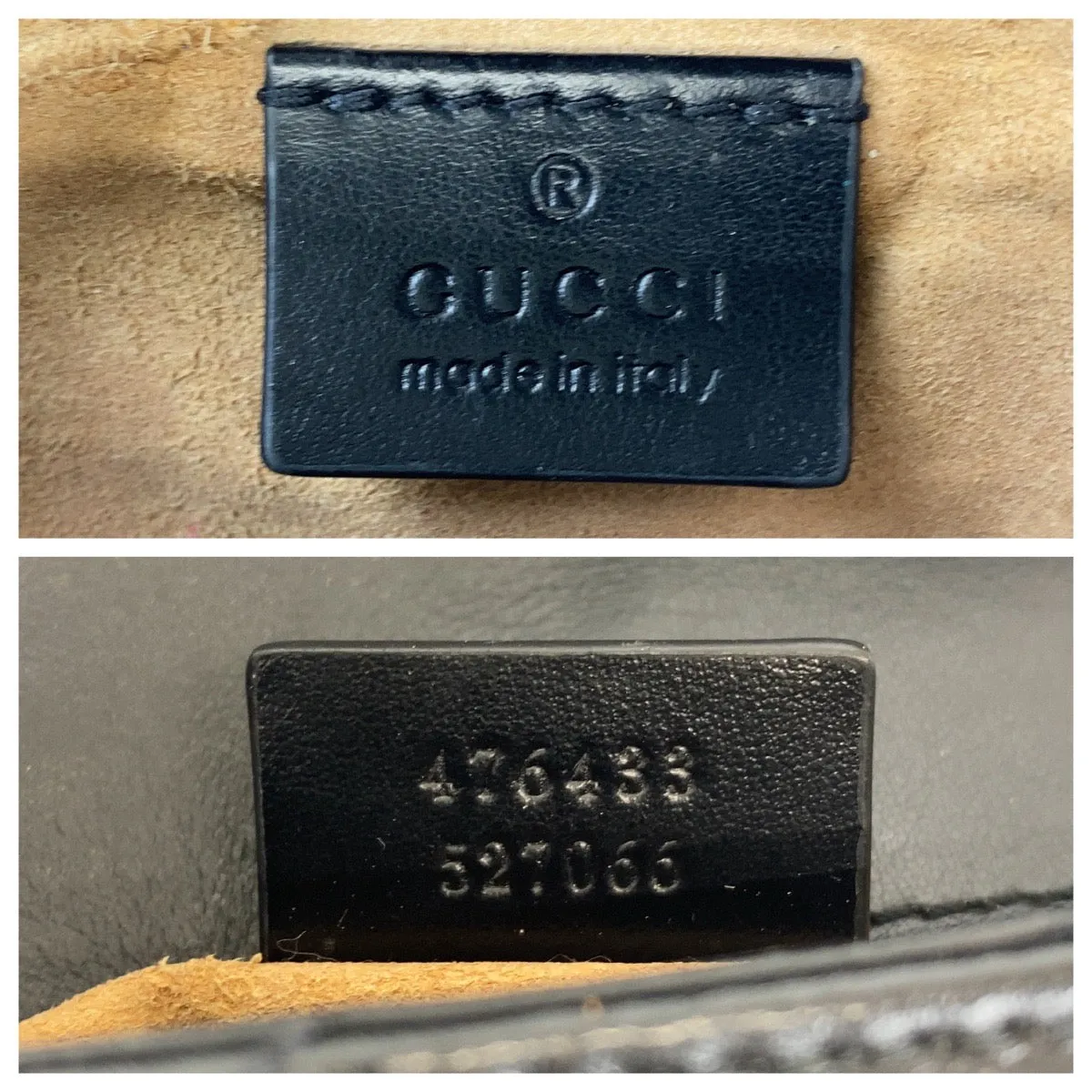 GUCCI Shoulder Bag 476433 leather Black GoldMetal GG Marmont
