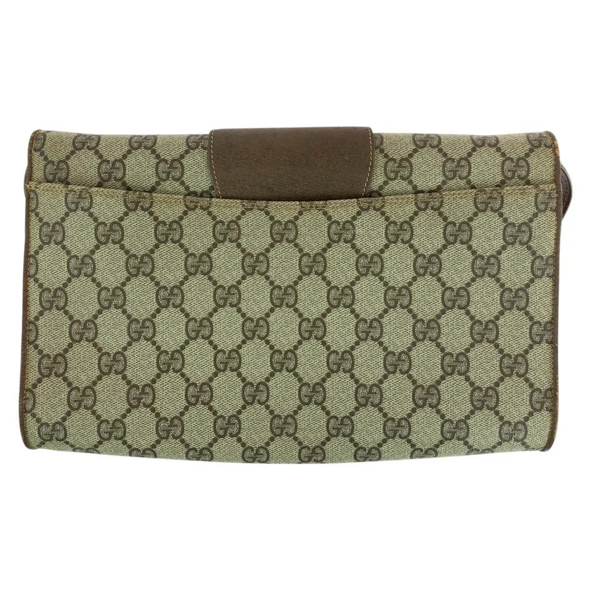 GUCCI Shoulder Bag 94 02 050 GG Supreme canvas, leather Brown Gold Metal Shoulder Bag pochette Old Gucci Women Used