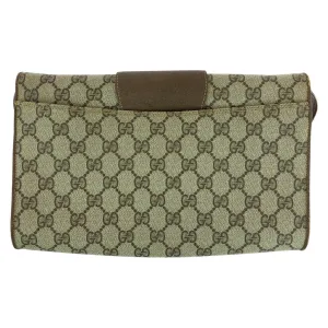 GUCCI Shoulder Bag 94 02 050 GG Supreme canvas, leather Brown Gold Metal Shoulder Bag pochette Old Gucci Women Used