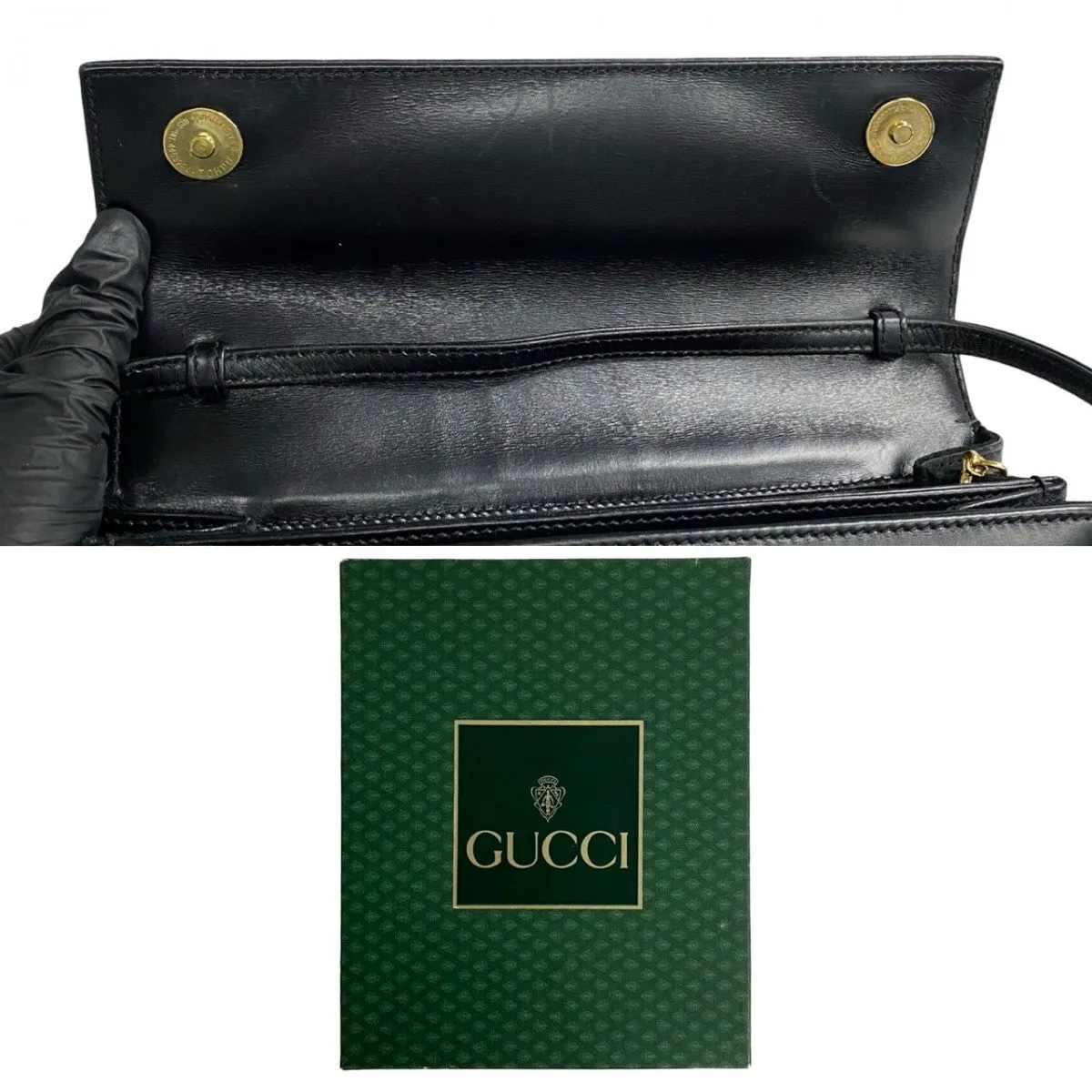 GUCCI Shoulder Bag leather black