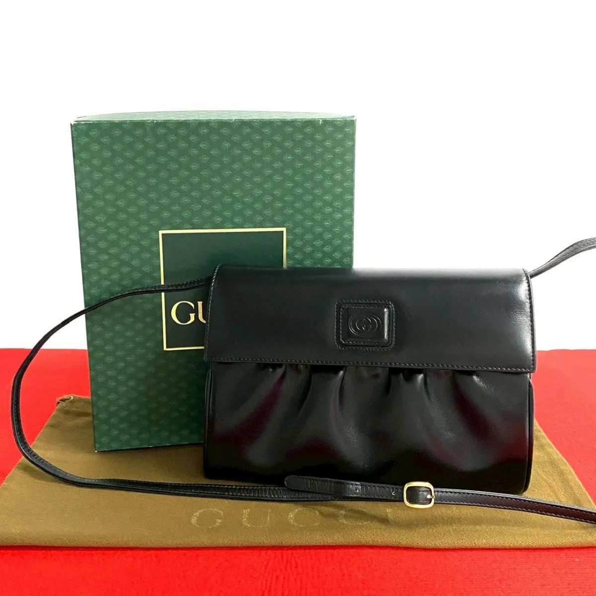 GUCCI Shoulder Bag leather black