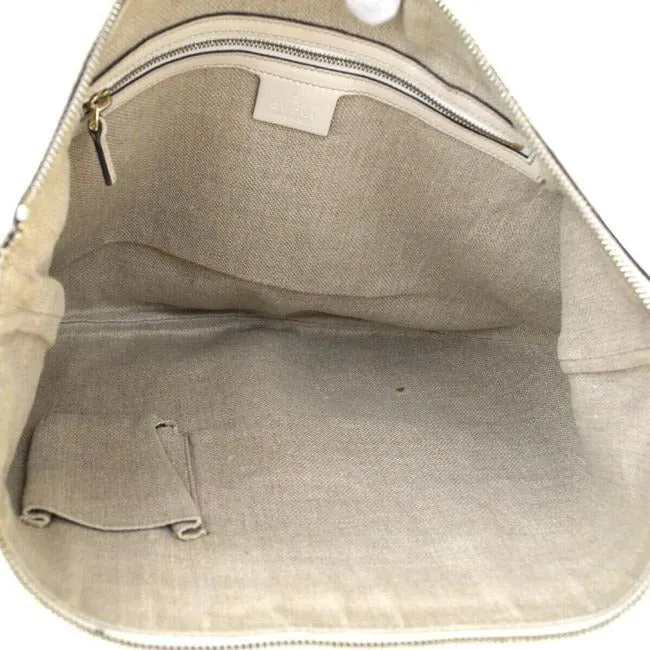 Gucci Shoulder Xl W Style Sherry Striped Strap White Leather Hobo Bag