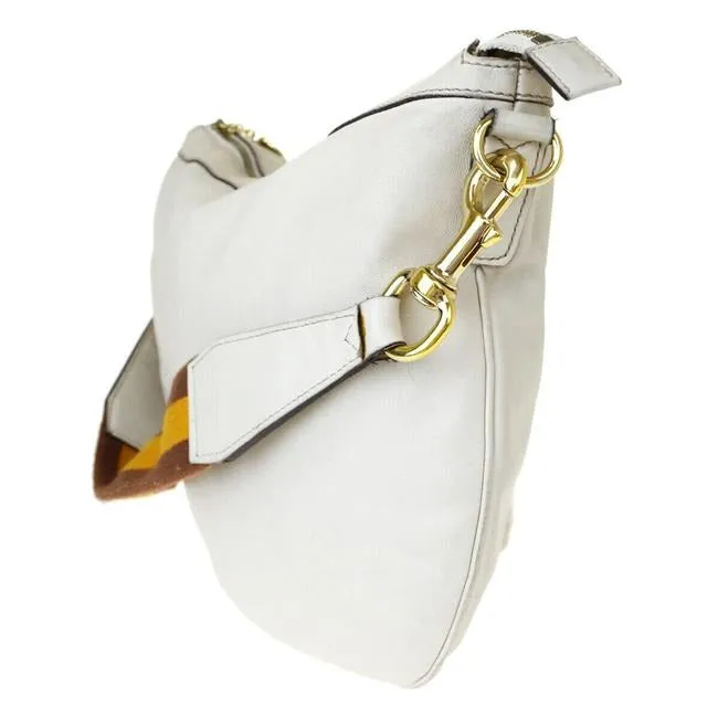 Gucci Shoulder Xl W Style Sherry Striped Strap White Leather Hobo Bag
