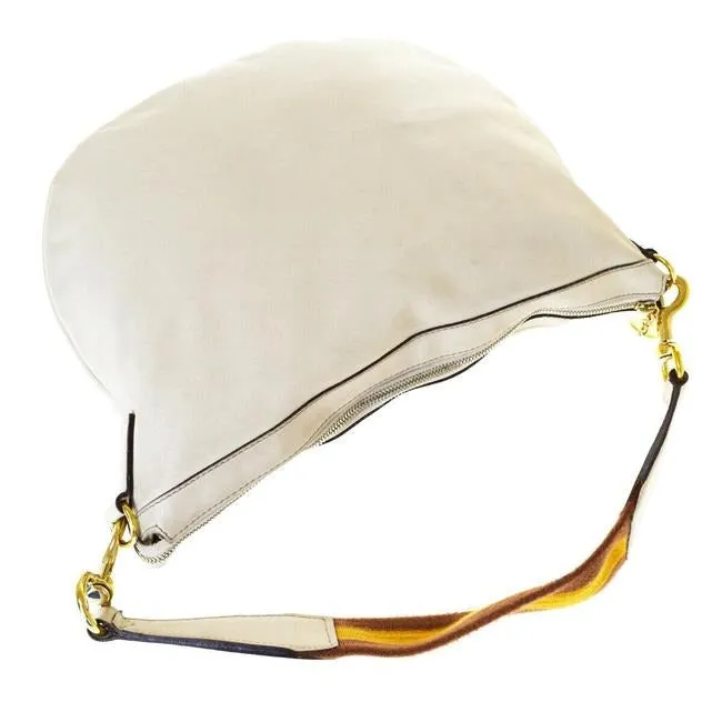 Gucci Shoulder Xl W Style Sherry Striped Strap White Leather Hobo Bag