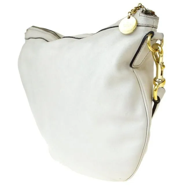 Gucci Shoulder Xl W Style Sherry Striped Strap White Leather Hobo Bag