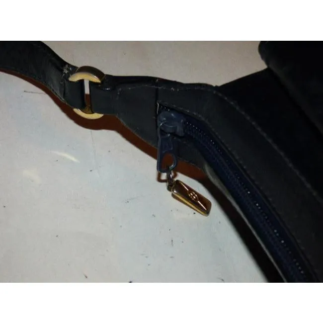 Gucci Top Handle Kelly Style Midnight Blue Black Leather Shoulder Bag