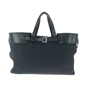 GUCCI Tote Bag 106251 GG canvas Black SilverMetal Tote Bag Shoulder Bag Women Used