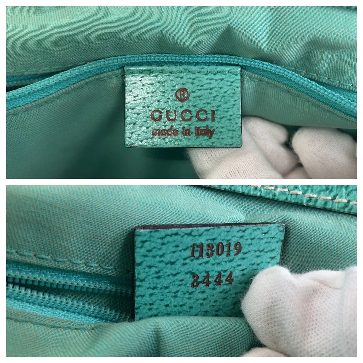 GUCCI Tote Bag 113019 GG canvas, leather Beige Green SilverMetal Tote Bag Shoulder Bag Handbag Women Used