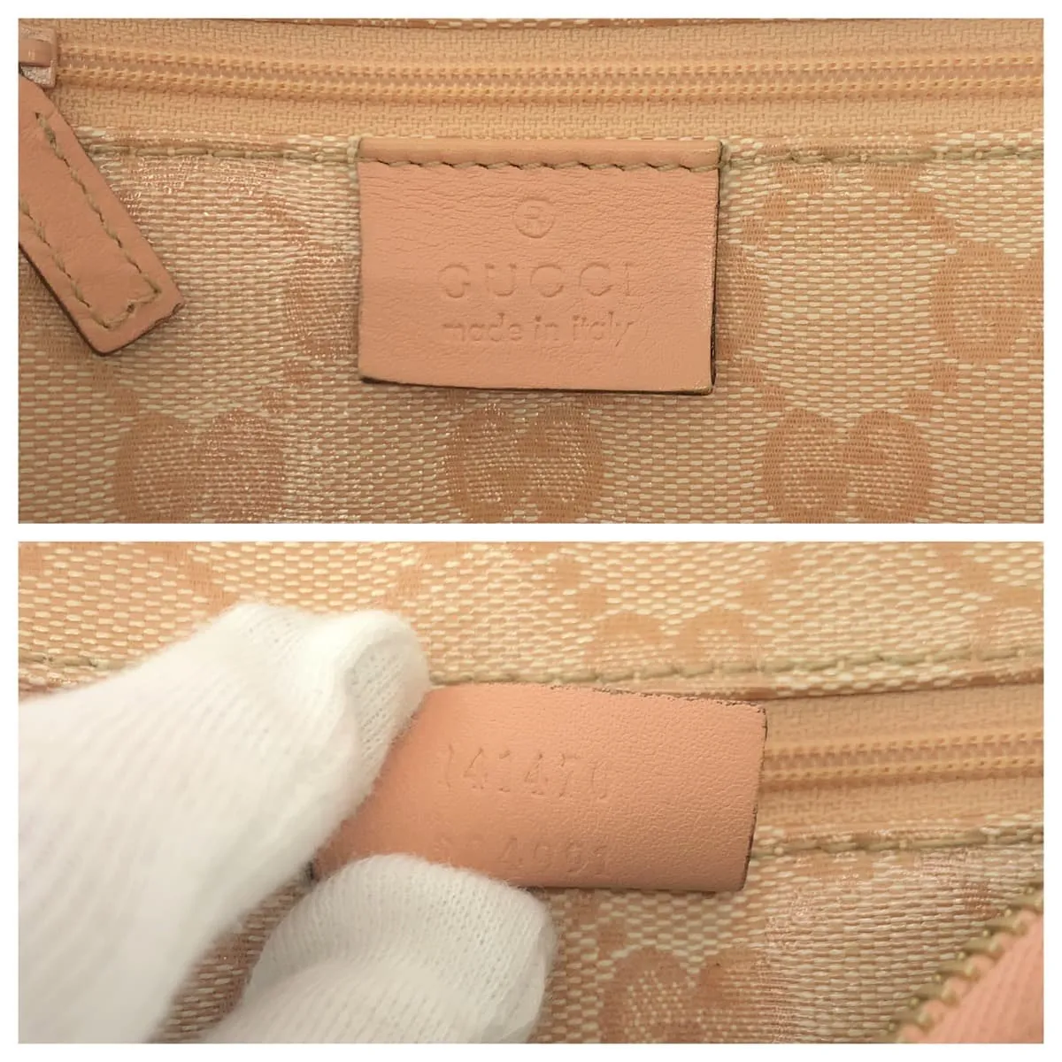 GUCCI Tote Bag 141470 PVC Pink Gold Metal Tote Bag Shoulder Bag Guccisima Women Used