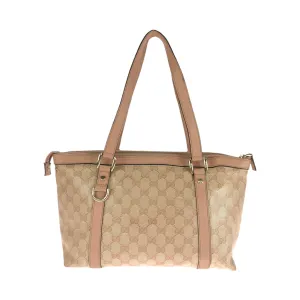 GUCCI Tote Bag 141470 PVC Pink Gold Metal Tote Bag Shoulder Bag Guccisima Women Used