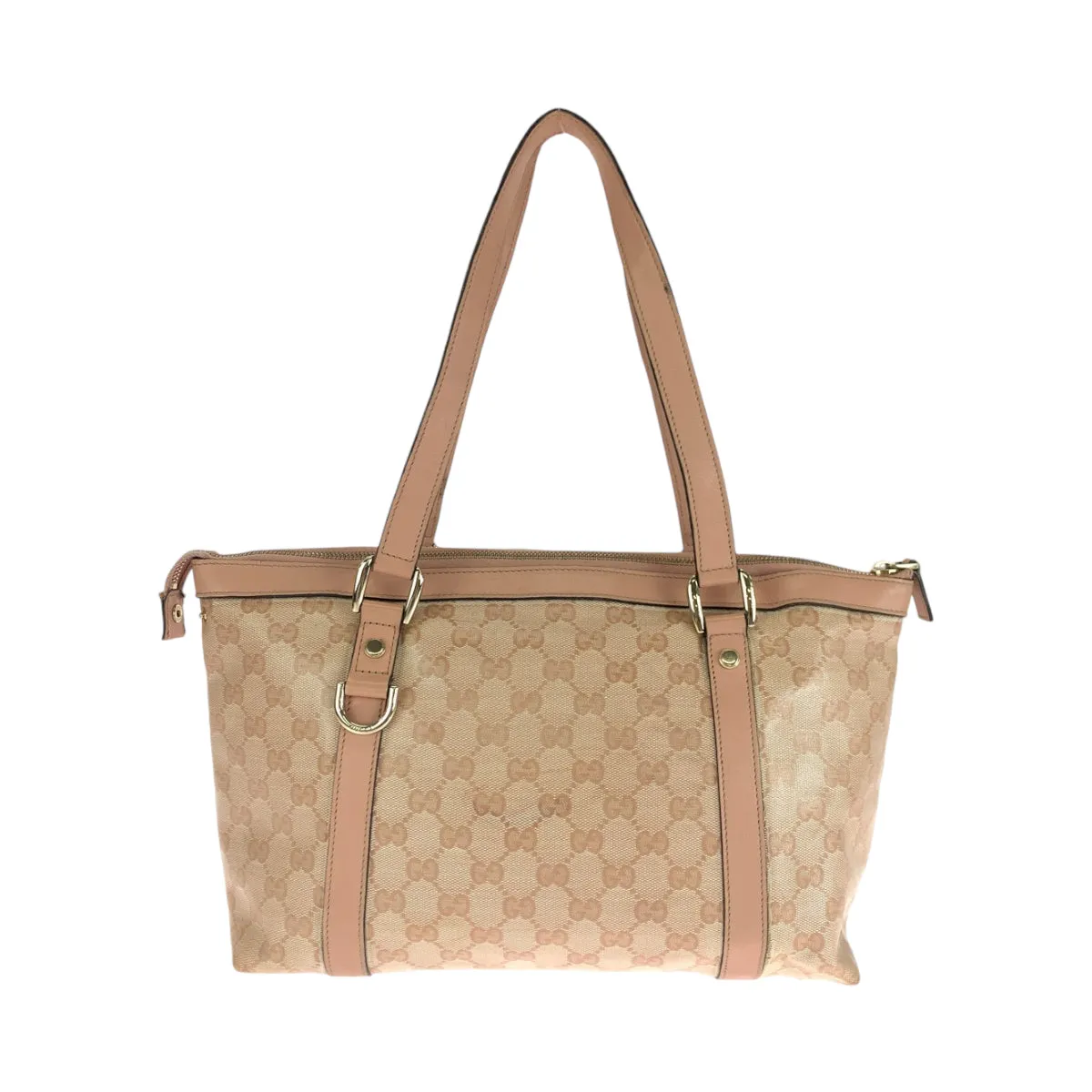 GUCCI Tote Bag 141470 PVC Pink Gold Metal Tote Bag Shoulder Bag Guccisima Women Used