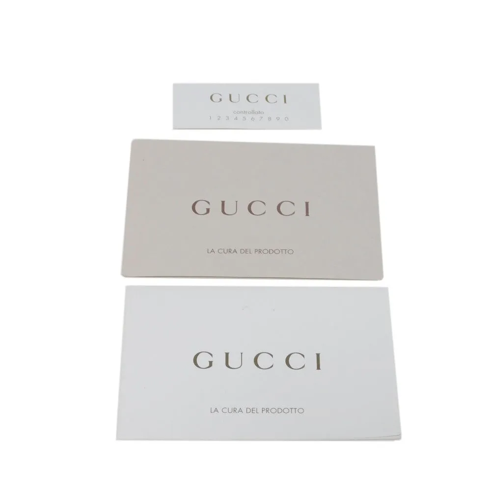 GUCCI Tote Bag 247209 linen natural Calfskin Terracotta Shoulder Bag logo Craft Medium Tote Women Used