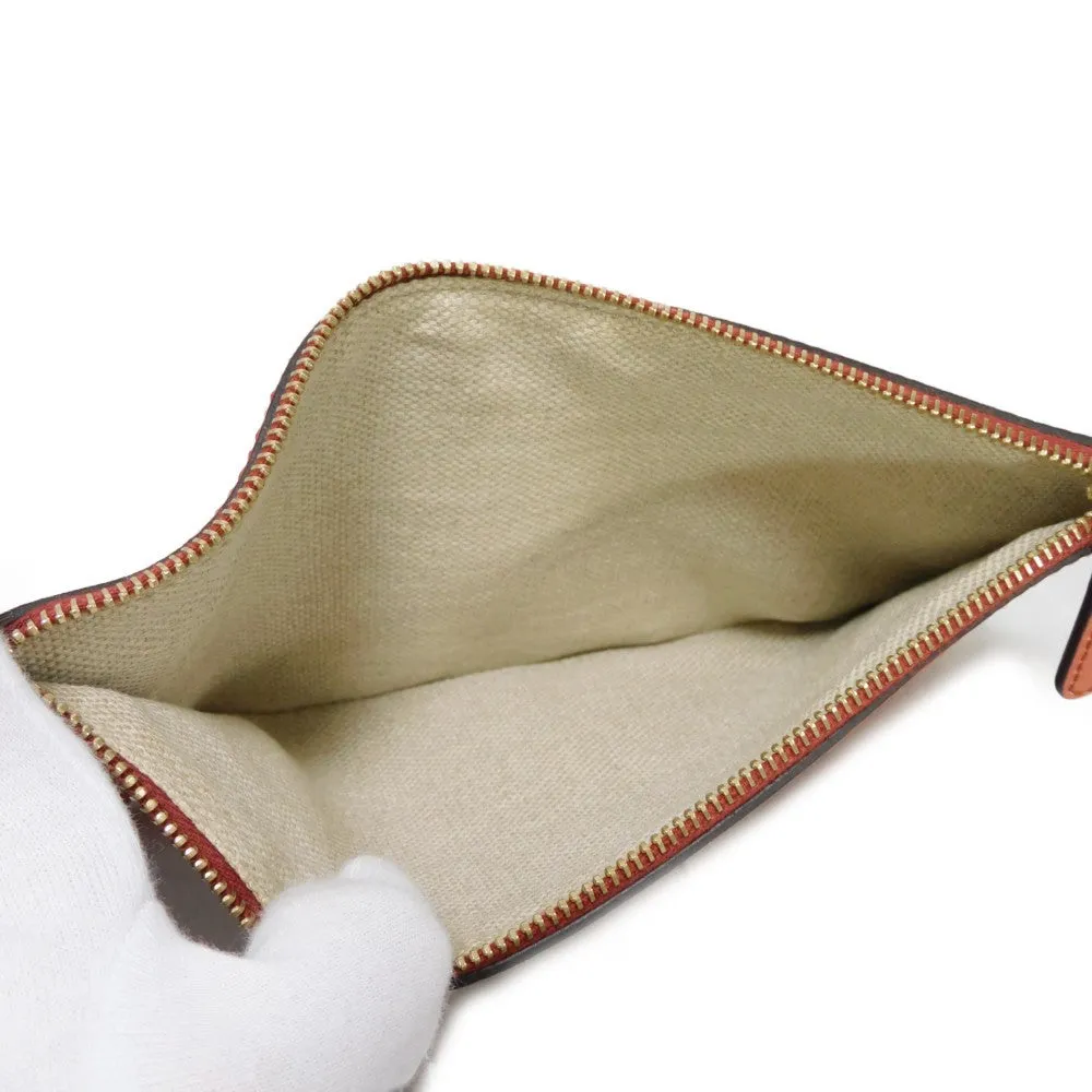 GUCCI Tote Bag 247209 linen natural Calfskin Terracotta Shoulder Bag logo Craft Medium Tote Women Used