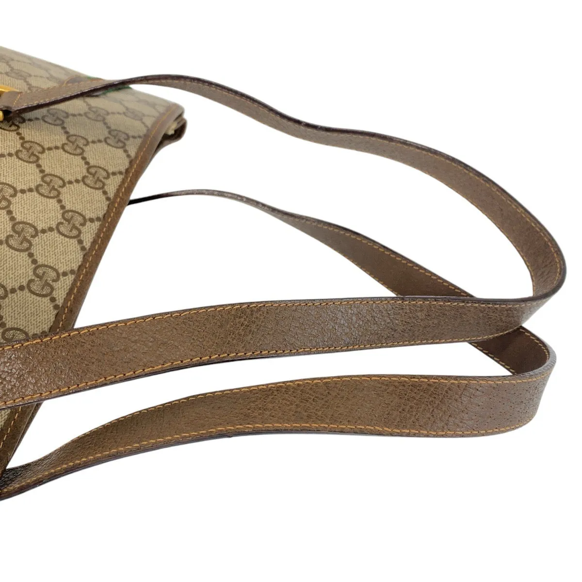 GUCCI Tote Bag 39 02 091 GG Supreme canvas, leather Beige Brown Gold Metal Tote Bag Shoulder Bag Sherry Line Old Gucci Women Used