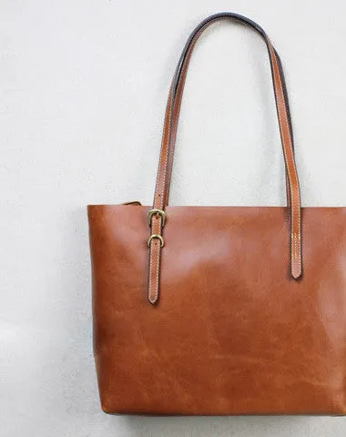 Handmade black leather tote bag vintage shoulder bag shopper bag women