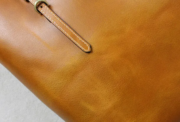 Handmade black leather tote bag vintage shoulder bag shopper bag women