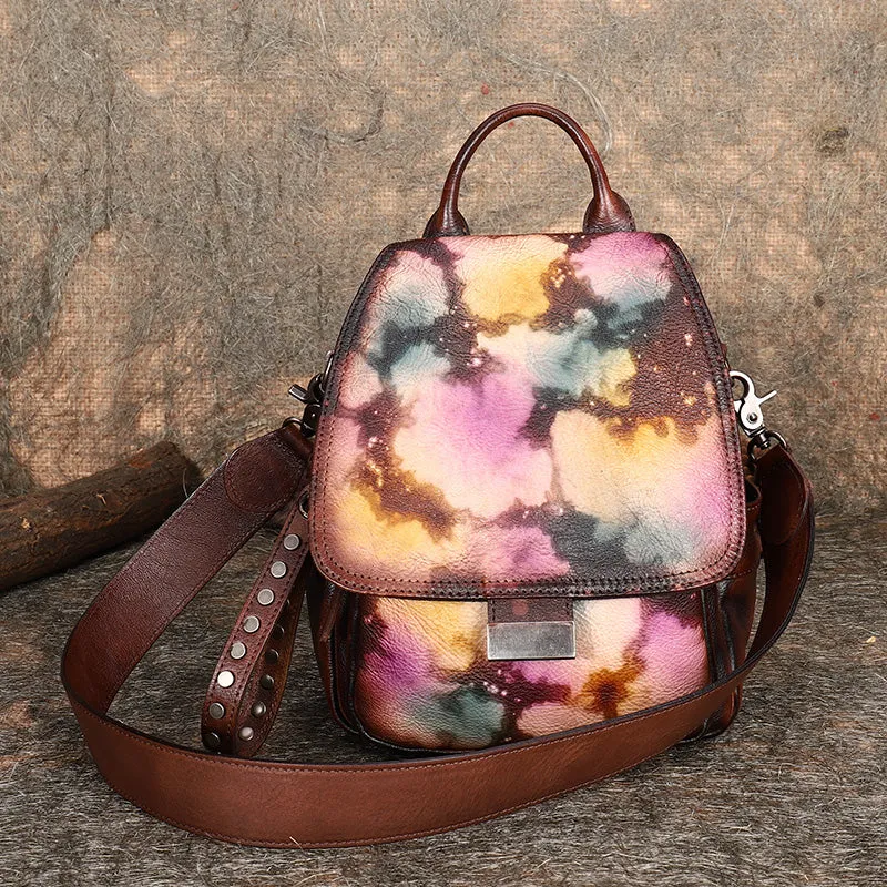 Handmade Convertible Leather Backpacks Womens Best Leather Shoulder Purse School Rucksack