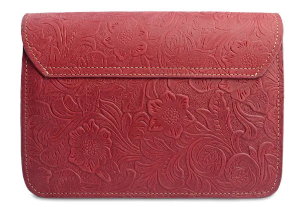Handmade crossbody bag leather shoulder bag purse floral leather for women